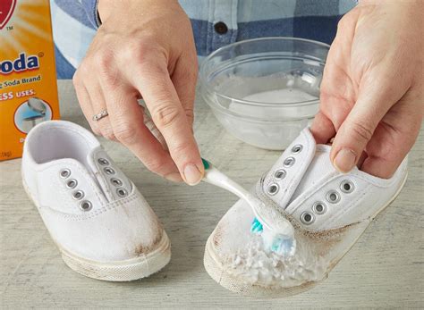 how to clean white sneakers with baking soda.